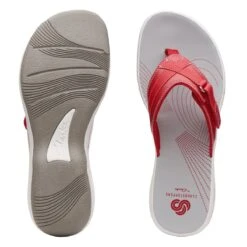 Clarks Breeze Sea Red Thong Sandal -Walking On A Cloud 26125718 7