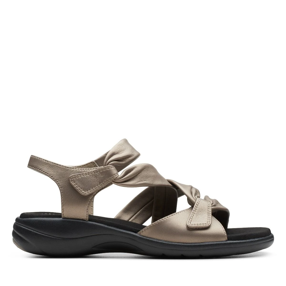 Clarks Saylie Moon Pewter Leather Sandal 4 Clarks Saylie Moon Pewter Leather Sandal - Image 2