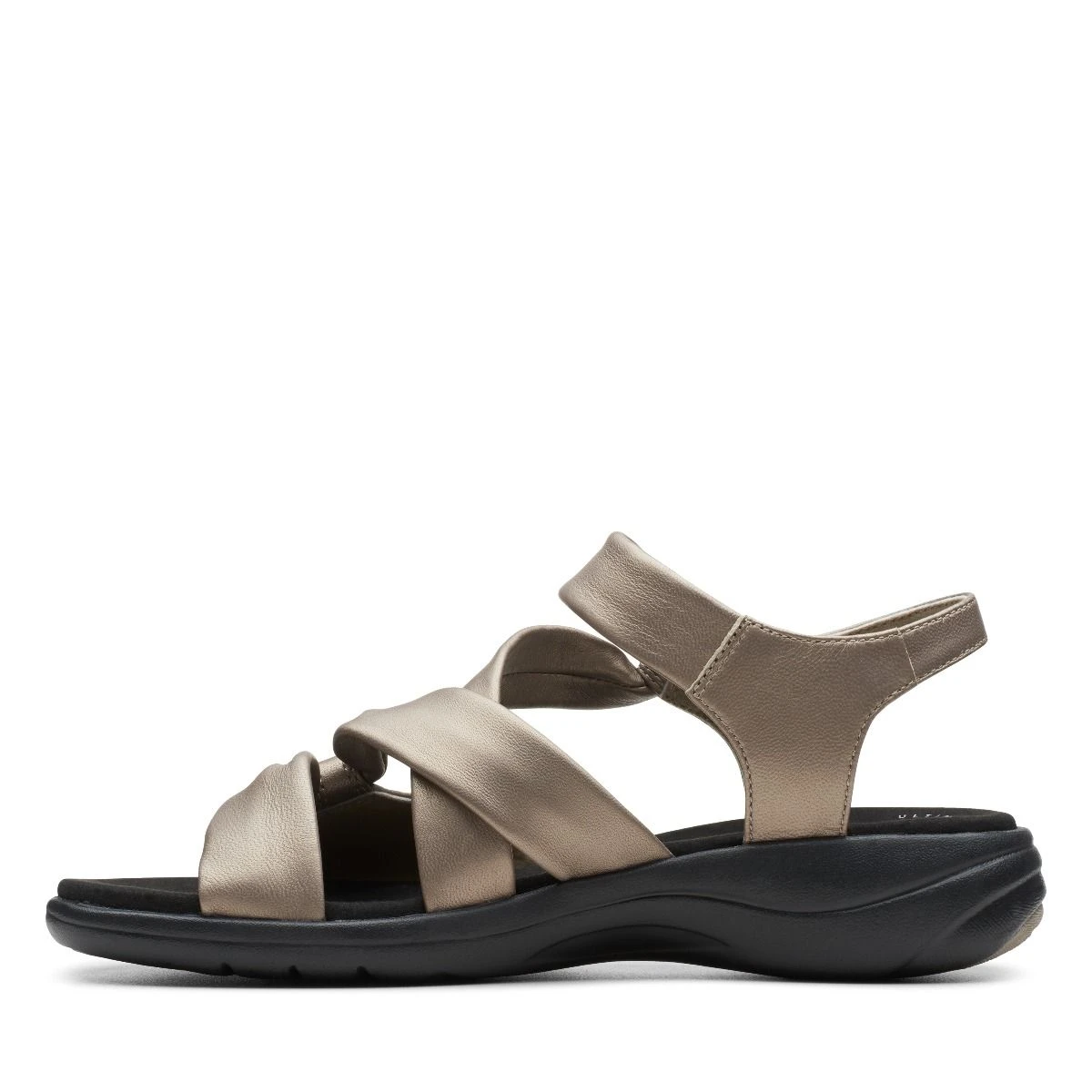 Clarks Saylie Moon Pewter Leather Sandal 5 Clarks Saylie Moon Pewter Leather Sandal - Image 3
