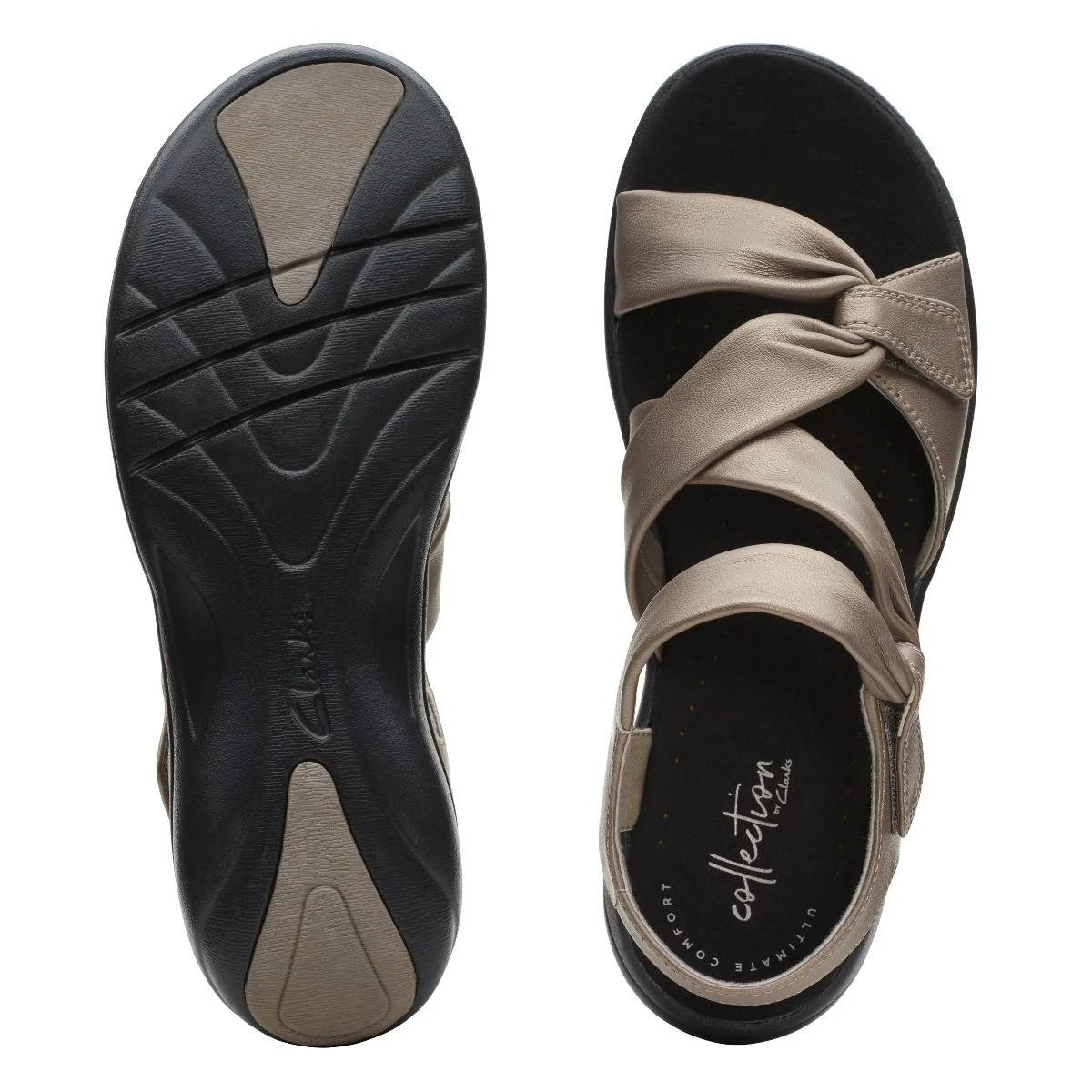 Clarks Saylie Moon Pewter Leather Sandal 8 Clarks Saylie Moon Pewter Leather Sandal - Image 6