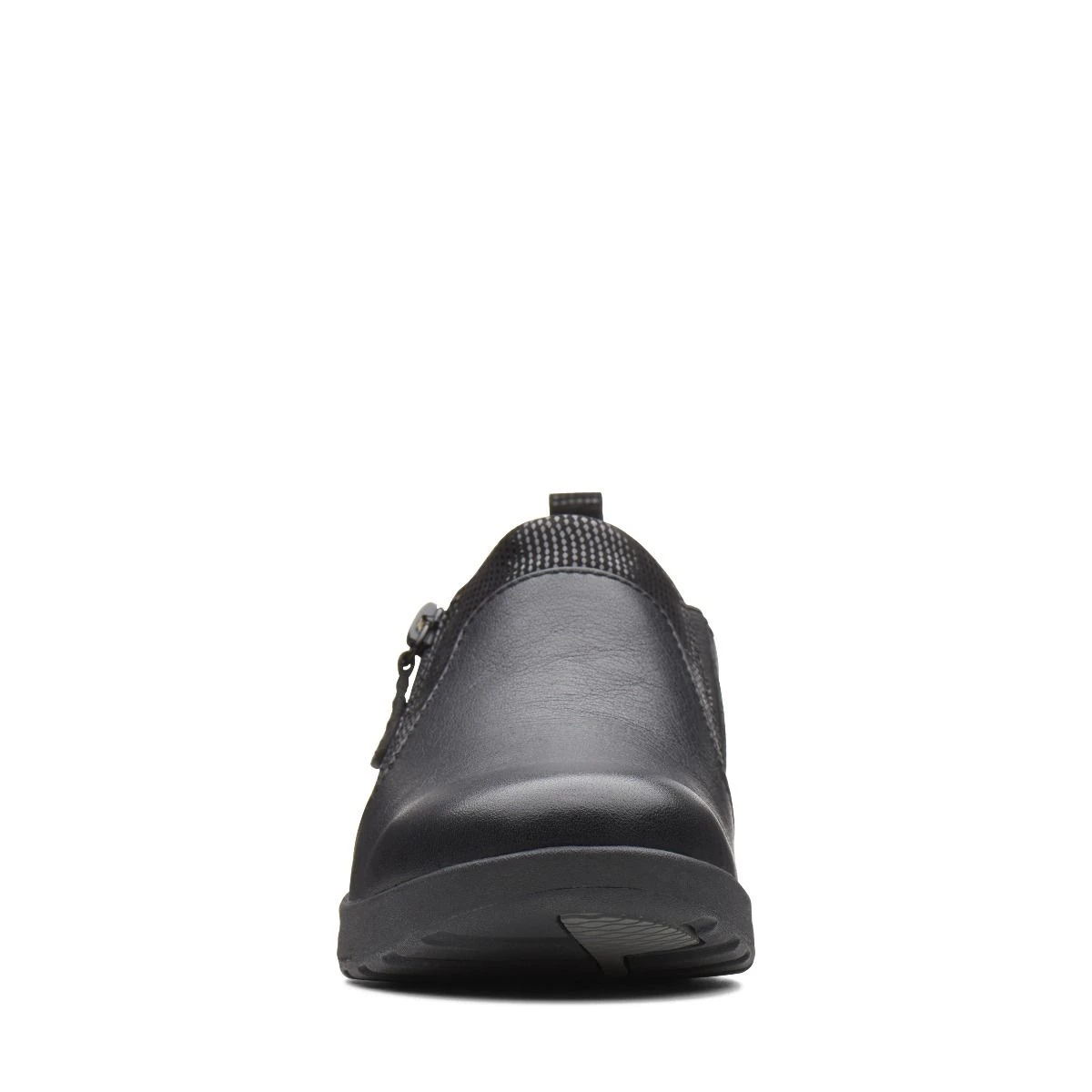 Clarks Un Adorn Zip Black Leather Slip-On 6 Clarks Un Adorn Zip Black Leather Slip-On - Image 4