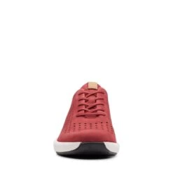 Clarks Un Rio Tie Red Nubuck Leather Sneaker -Walking On A Cloud 26148718 3