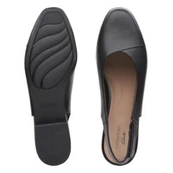 Clarks Juliet Pull Black Leather Slingback Heel -Walking On A Cloud 26149772 7