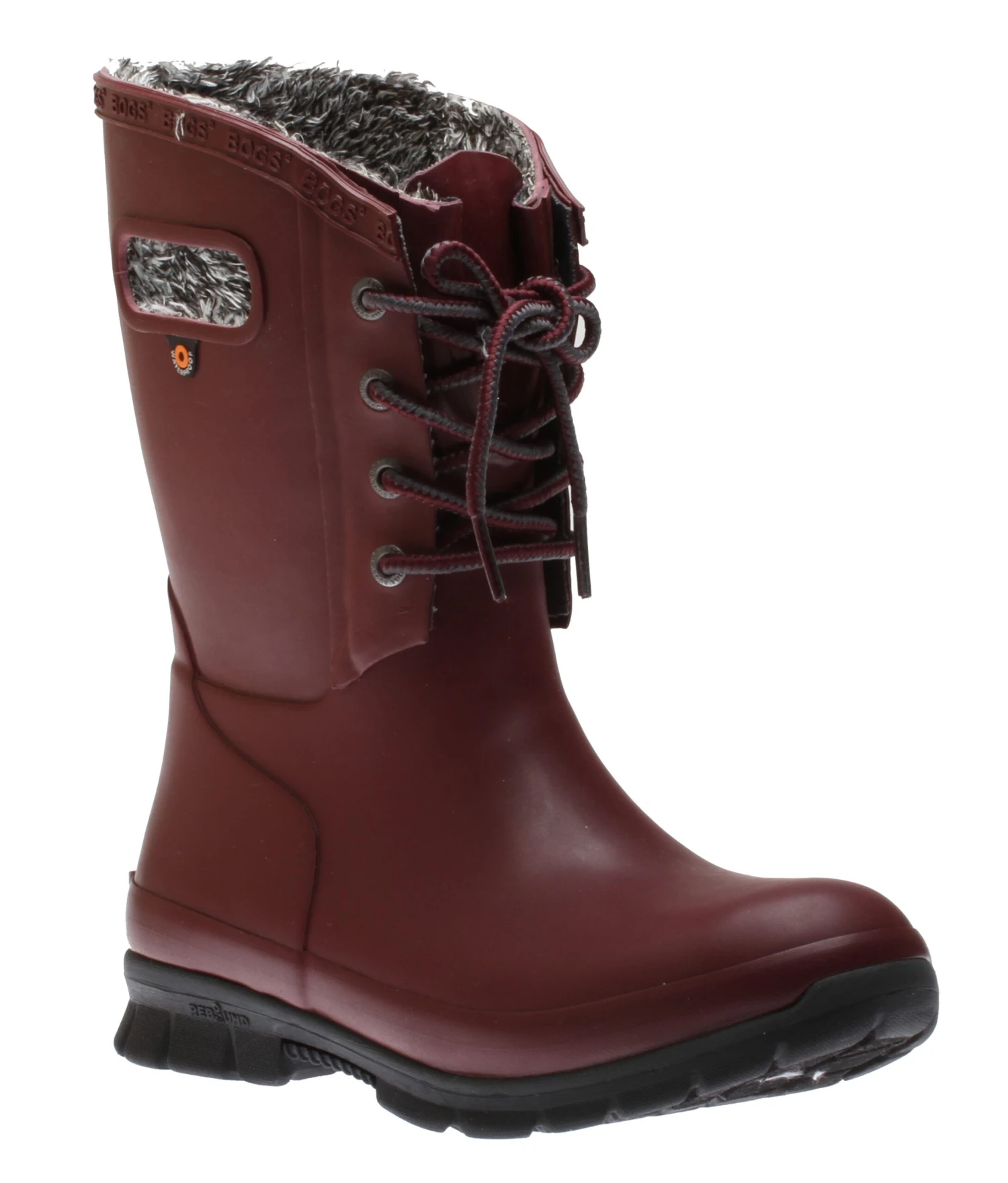 BOGS Amanda Plush Lace-Up Burgundy Women's Insulated Rain Boot 3 BOGS Amanda Plush Lace-Up Burgundy Women's Insulated Rain Boot