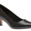 Clarks Linvale Jerica Black Leather Pump -Walking On A Cloud CLALINVALEJ01