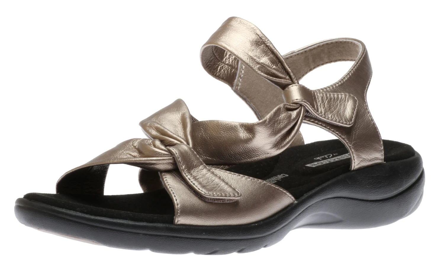 Clarks Saylie Moon Pewter Leather Sandal 3 Clarks Saylie Moon Pewter Leather Sandal