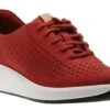 Clarks Un Rio Tie Red Nubuck Leather Sneaker -Walking On A Cloud CLAUNRIOT10