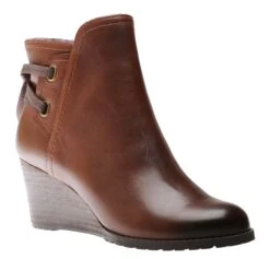 Lucinda Tan Back Tie Ankle Wedge Boot -Walking On A Cloud COBLUCINDABT06