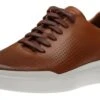Cole Haan GrandPrø Rally Laser Cut Tan Brown Leather Lace-Up Sneaker -Walking On A Cloud COLRALLY06
