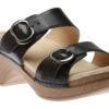 Dansko Sophie Black Leather Slide Sandal