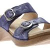 Dansko Sophie Blue Metallic Leather Slide Sandal -Walking On A Cloud DANSOPHIE23