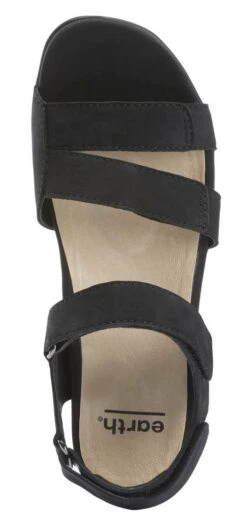 Amal Black Leather Adjustable Strappy Sandal 7 Amal Black Leather Adjustable Strappy Sandal -Walking On A Cloud EARAMAL01b