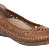 Alder Azza Sand Brown Perforated Leather Ballet Flat -Walking On A Cloud EARAZZA02