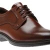 ECCO Lisbon Cognac Brown Leather Lace-Up Plain Toe Dress Shoe -Walking On A Cloud ECC62210406