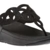 Elora Crystal Black Thong Sandal 1 Elora Crystal Black Thong Sandal -Walking On A Cloud FITELORAC01