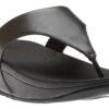 Lulu Black Leather Thong Sandal -Walking On A Cloud FITLULULT01