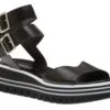Gabor 44.621.27 Black White Buckle Leather Sandal -Walking On A Cloud GAB44 621 27