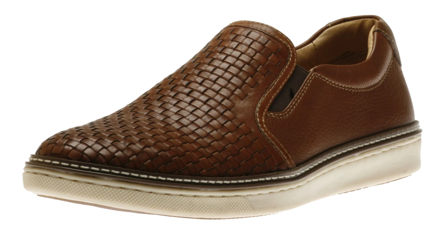 McGuffey Woven Tan Brown Leather Slip-On Sneaker 3 McGuffey Woven Tan Brown Leather Slip-On Sneaker