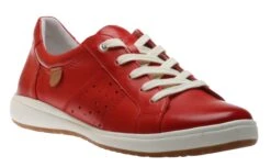 Josef Seibel Caren 01 Red Leather Lace-Up Sneaker