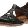 Josef Seibel Rosalie 29 Black Leather T-Strap Mary Jane Sandal -Walking On A Cloud JOS79529 95100