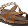 Mephisto Hannel Copacabana Camel Waxy Leather Slide Sandal