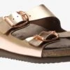 Mephisto Harmony Pink Metallic Leather Slide Sandal