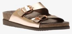 Mephisto Harmony Pink Metallic Leather Slide Sandal