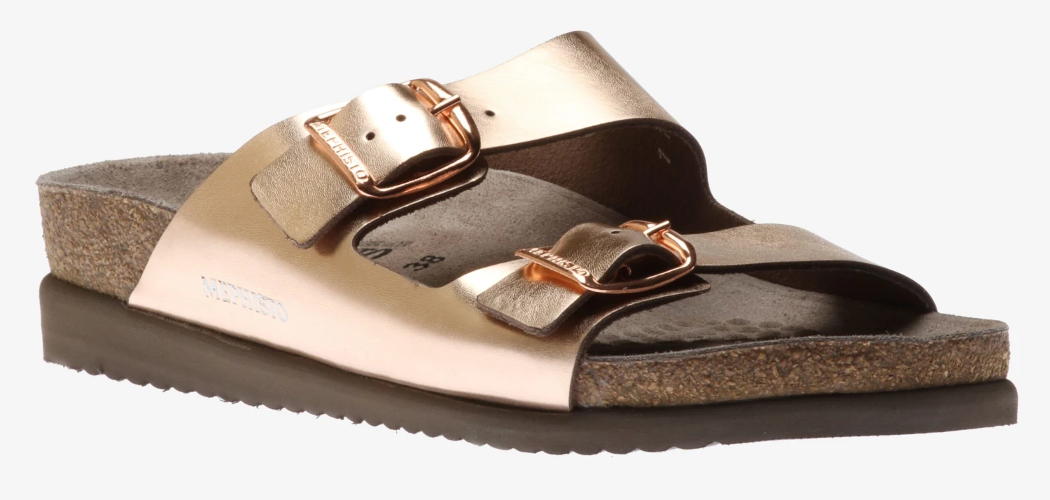 Mephisto Harmony Pink Metallic Leather Slide Sandal 3 Mephisto Harmony Pink Metallic Leather Slide Sandal