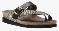 Mephisto Helen Mix Black Gold Cuba Leather Thong Sandal