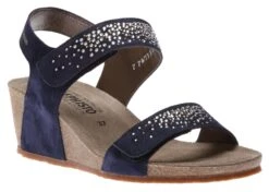 Mephisto Maria Spark Indigo Blue Wedge Sandal