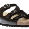 Mephisto Nolene Black Patent Leather Triple-Strap Slide Sandal -Walking On A Cloud MEPNOLENE31