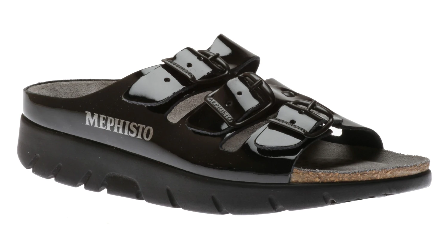 Mephisto Zach Black Patent Slide Sandal 3 Mephisto Zach Black Patent Slide Sandal