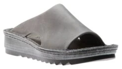 Ardisia Grey Leather Slide Sandal