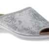 Ladies White Silver Slide Sandal