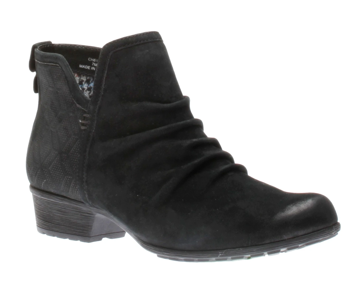 Rockport Gratasha 2 Panel Black Ruched Leather Ankle Boot 3 Rockport Gratasha 2 Panel Black Ruched Leather Ankle Boot