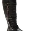 Gabrielle 2 Wide Calf Black Leather Tall Boot