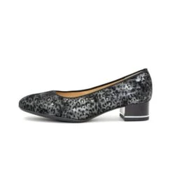 Ara Gabrielle Black & Silver Animal Print Pump -Walking On A Cloud ara1183821a