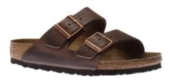 Birkenstock Arizona Hard Footbed Habana Brown Oiled Leather Slide Sandal