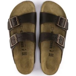 Birkenstock Arizona Hard Footbed Habana Brown Oiled Leather Slide Sandal -Walking On A Cloud birarizona22c