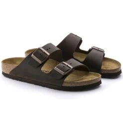 Birkenstock Arizona Hard Footbed Habana Brown Oiled Leather Slide Sandal -Walking On A Cloud birarizona22d