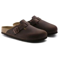 Birkenstock Boston Habana Brown Oiled Leather Soft Footbed Clog -Walking On A Cloud birboston02d