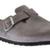 Birkenstock Boston Iron Grey Oiled Leather Clog -Walking On A Cloud birbostonsfb05