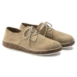 Birkenstock Gary Unisex Sand Suede Leather Lace-Up Sneaker -Walking On A Cloud birgary08b
