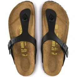 Birkenstock Gizeh Birko-Flor Black Thong Sandal -Walking On A Cloud birgizeh01b