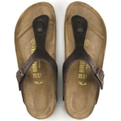 Birkenstock Gizeh Habana Brown Oiled Leather Thong Sandal -Walking On A Cloud birgizeh02b