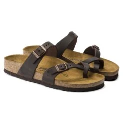 Birkenstock Mayari Habana Brown Oiled Leather Sandal -Walking On A Cloud birmayari002b