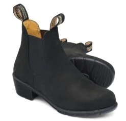 Blundstone 1960 - Women's Series Heel Black Nubuck Leather Boot -Walking On A Cloud blu196022b