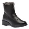 Front Zipper Ice Grip Black Faux Fur Vegan Winter Boot -Walking On A Cloud canf506g01