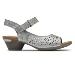 Laurel Metallic Perforated Sandal -Walking On A Cloud ch9181 laurel instep str metallic 194097191113 s