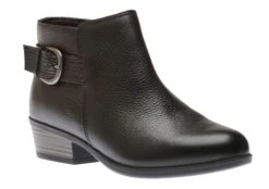 Clarks Addiy Kara Black Leather Ankle Boot